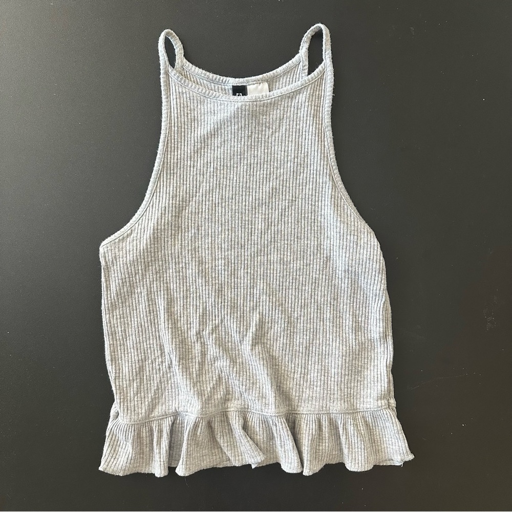 H&M Grey Ruffle Tank